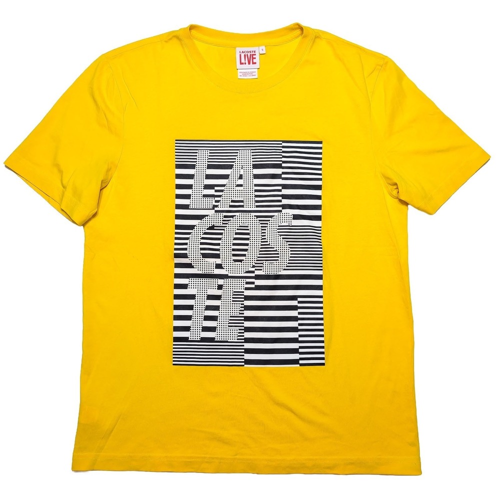 LACOSTE Men's Short Sleeve T-Shirt‎ Yellow Size 5 ~ Medium M